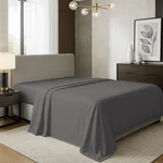 Texas Linen Co. 100% Organic Cotton Percale Flat Sheet King, Dark Grey. Fixed Price $36.66.