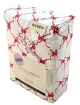 New Laura Ashley Red Trailing Bows Queen Size 100% Cotton Percale Sheet Set. Fixed Price $79.99.