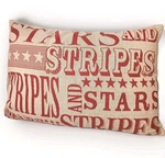 Patriotic Stars And Stripes Lombar Linen Throw Pillow 18.5 X 12.5". Fixed Price $13.00.
