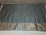 Yves Delorme Large Queen Flat Sheet Blue W/beige Trim W/trees 92X104 Nwot. Fixed Price $99.99.