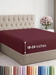 Hotel Luxury Cal King Fitted Sheet Extra Deep Wrinkle Free Burgundy 18-24 Inch M. Fixed Price $37.48.