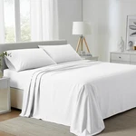 Carressa Linen Egyptian Cotton King White Bed Sheets - 800 Thread Count 4 Pie.... Fixed Price $87.68.