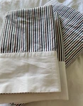 Ralph Lauren Chaps Brompton Hall Queen Fitted Sheet, 2 Std Cases Stripe Blue. Fixed Price $75.00.