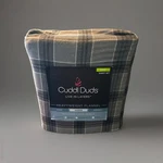 Cuddl Duds King Heavyweight Flannel Sheet Set Gray Plaid Brushed Cotton New. Fixed Price $51.99.