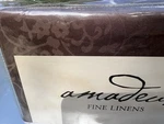 New Amadeus King Sheet Set 400 Tc Cotton Chocolate Brown Damask Print. Fixed Price $54.99.