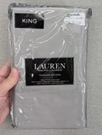 Ralph Lauren 2PC Set King Pillowcases Dunham Sateen Gray. Fixed Price $24.99.