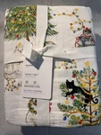 Pottery Barn Christmas Festive Cats Queen Sheet Set Tree Lights Holiday Cotton. Fixed Price $159.99.