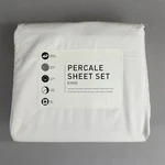 Aq Textiles Percale Solid 4-PC. Sheet Set, King, White. Fixed Price $34.94.