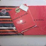 Sonia Rykiel Rue Saint Guillaume Poppy Queen Red Blue Orange Striped Sheet Set. Fixed Price $249.99.