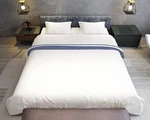 Minor Monkey 1000 Tc Egyptian Cotton Sheets Cal King White & Navy Blu Bed. Fixed Price $165.00.