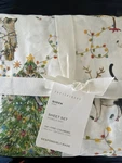 Pottery Barn Festive Cats Sheet Set Queen Organic Cotton Christmas Holiday 4P. Fixed Price $158.00.