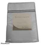New Cuddledown Twin Flat Sheet White 100% Combed Sateen Cotton 400 Tc Farmhouse. Fixed Price $49.99.