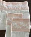 Vtg Dan River King 3PC Flat Sheet Set Peach Trim 2 Pillowcase 106X106 Cotton Mix. Fixed Price $18.99.