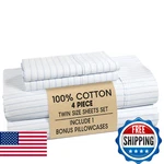 Casa Platino Twin Size Bed Sheets Crisp & Cool Percale Weave 100% Cotton. Fixed Price $67.86.