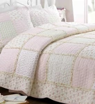 Sweet Peach 100% Cotton Quilt Set : Cozy Chic Pink Green Patch Floral Shabby. Fixed Price $94.45.