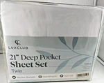 Luxclub 4PC. Twin Set Luxury Bed 18" Deep Pockets New White. Fixed Price $19.99.