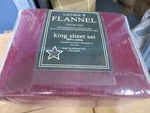 King Flannel Sheet Set 100% Cotton Cozy, Soft 16 Deep Lauras Burgundy. Fixed Price $39.95.