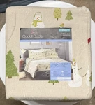 Holiday Flannel Cotton Twin Sheet Set Cuddl Duds Snowman Trees Beige New. Fixed Price $42.99.