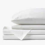 Luxe Smooth Egyptian Cotton Sateen Bed Sheet Set - White, Twin. Fixed Price $97.99.