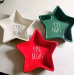 Rae Dunn Christmas Starry Shine Holy Night 3 Shaped Serving Bowl Set New!. Fixed Price $29.00.