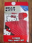 New Hello Kitty 4 Piece Full Sheet Set Microfiber Fitted Flat Pillowcases. Fixed Price $24.99.