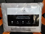 Cgk Queen Bed Sheets: 60% Polyester, 40% Bamboo Derived Rayon Light Gray Nwt. Fixed Price $34.99.