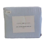 Tommy Hilfiger Home King Sheet Set Ithaca Bicolor Stripe 100% Cotton, New. Fixed Price $79.99.