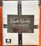Dwell Studio White Queen Size Cotton Percale Sheet Set Crisp. Fixed Price $59.99.