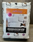 Sanrio Hello Kitty Eek! Halloween Pumpkin Black Cat Queen Sheet Set Cotton New. Fixed Price $34.99.