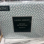 Laura Ashley King Sheet Set 4PC 100% Cotton 300 Count Brand New Aqua Designs. Fixed Price $69.95.