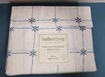 Southern Living Dillard Holiday Sheets Set Snowflakes Blue White King Cotton New. Fixed Price $66.71.
