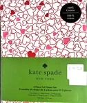 Kate Spade Full Sheet Set 4-PIECE White Pink Red Outline Hearts 100% Cotton New. Fixed Price $29.95.