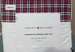 Tommy Hilfiger Queen Decorative Border 4 Pc Sheet Set 100% Cotton Percale Plaid. Fixed Price $37.99.