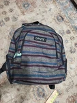 Dakine Campus Backpack School Padded Laptop Bag Black Purple Green Stripe Issue. Fixed Price $28.00.
