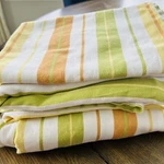 Scent-sation Twin Sheet Set Fitted Flat Pillow Case Green Yellow Gemma Stripe. Fixed Price $36.00.