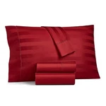 Pomegranate-color Charter Club Damask Stripe 550 Tc 100% Cotton Queen Sheet Set. Fixed Price $149.90.