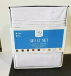Megan Royal 4PC Full Sheet Set 1 Flat Fitted 2 Cases Deep Pockets New White. Fixed Price $15.00.