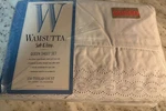 Vintage New Wamsutta Soft Easy Queen Sheet Set White Scallop Usa 250 Thread Ct. Fixed Price $79.99.