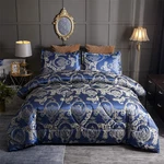King Comforter Set Silk Blanket All Season Bed Royal Blue Jac. Fixed Price $117.99.