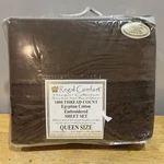 Vtg Regal Comfort 1800 Tc Egyptian Brown Queen Sheet Set Embroidered. Fixed Price $89.99.