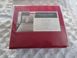 Nip 3-PC. Charter Club Red Damask Stripe 100% Pima Cotton Twin Sheet Set. Fixed Price $35.00.