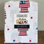 New Berkshire Peanuts Sheet Set Twin Snoopy Doghouse Stars Stripes July 4TH. Fixed Price $35.95.