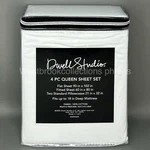 Dwell Studio Queen 4-PC Cotton Sheet Set Extra Deep Pockets Solid White. Fixed Price $62.99.
