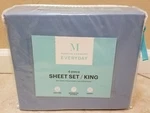 Martha Stewart Everyday King Sheet Set 4PC Blue Easy Care New. Fixed Price $49.99.