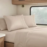 Clara Clark Rv Sheets, 6 Piece Set - Short Queen, Beige Cream. Fixed Price $31.84.