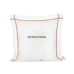 $150 New Yves Delorme Euro Sham White Athena Coral Orange Stripes 500TC France. Fixed Price $98.00.
