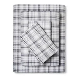 Twin Patterned Flannel Sheet Set Plaid Gray - Eddie Bauer. Fixed Price $14.99.