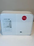 Lacoste King Sheet Set White 100% Cotton Percale. Fixed Price $89.99.