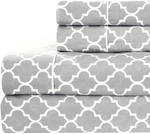 Royal Hotel Meridian Gray & White Sateen Cotton 4PC Split King Sheet Set. Fixed Price $215.99.