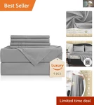 Oeko-tex Certified Twin Bed Sheet Set, 4-PIECE Microfiber Comfort 16" Depth. Fixed Price $32.99.